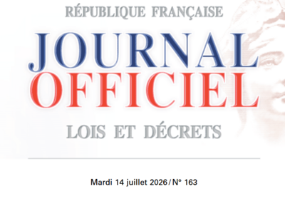 Première page du journal officiel, lois et décrets du mardi 14 juillets 2026 n°163