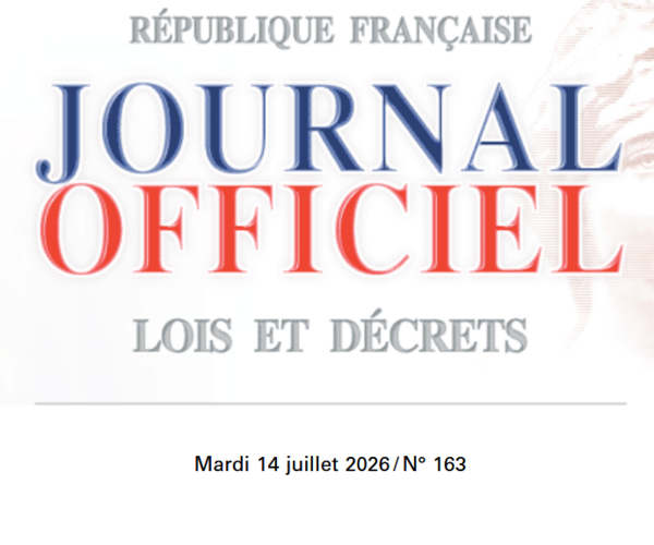 Première page du journal officiel, lois et décrets du mardi 14 juillets 2026 n°163