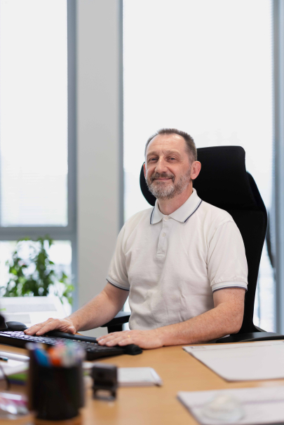Philippe Dubois sur son poste de travail