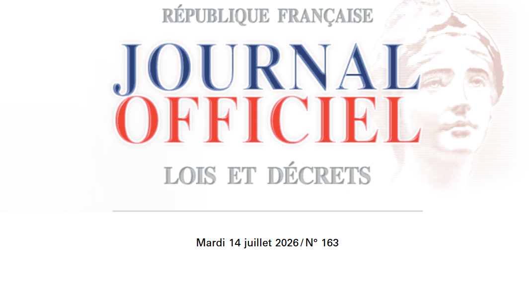 Première page du journal officiel, lois et décrets du mardi 14 juillets 2026 n°163